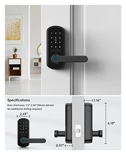 Serrure connectée à empreinte digitale et code pour chambre et bureau