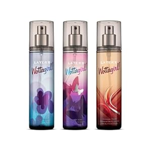 Layyer’r Wotta.girl Mystic Island Amber Kiss Vanilla Twist Body Spray Combo Of 3 For Women