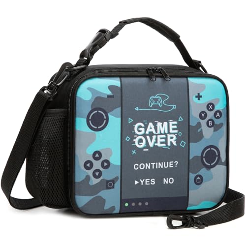 Beaulyn Lunchtasche für Jungen, Gaming kühltasche mit verstellbarem Schultergurt für kids, Wasserabweisend isolierte lunch bag für Schule,Wanderungen,Reisen