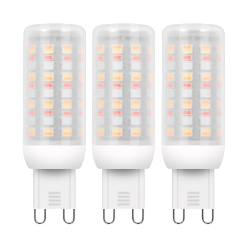 I-SHUNFA Lâmpadas LED Wi-Fi RGBCW Smart G9, compatíveis com Alexa/Google Home, multicor regulável, 2700K-6500K, 4W, 400LM AC 120V, brilho ajustável 1%-100%, com lâmpada LED de ritmo musical, pacote