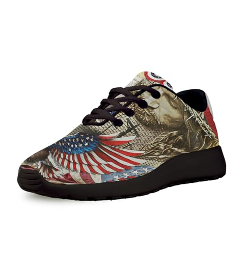 Eagle Christian Jesus American Flag Shoes for Women Men Trail Running Casual Fashion Sneakers Slip-on Tennis Shoes