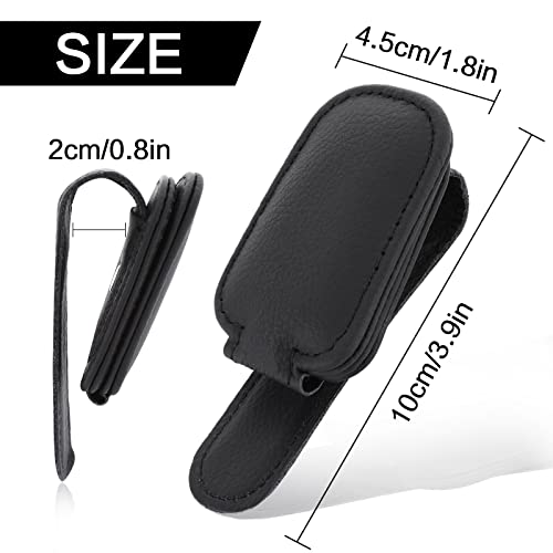 TIESOME Sonnenbrillenhalter für Auto Sonnenblende magnetischer Leder Brillenhalter Clip für Auto Sonnenblende universelles Auto Visier Zubehör magnetische Brillenhalterung (Schwarz)