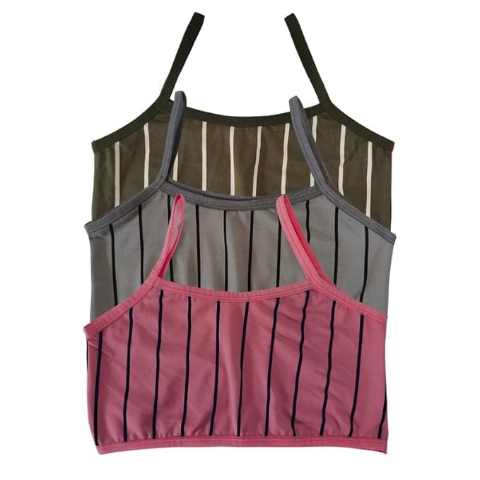 Thin Strap Sports Bra for Girls, Cotton Non-Padded Beginners Bra,Non-Wired Teenager Bras for Gym,Yoga Slip-on Kids Full Coverage-image-33