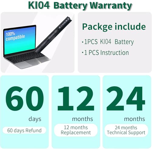 Image of 800049-001 KI04 Notebook Battery for HP Pavilion 15-ab 15-an 17-g 15t-ab100 17t-g100 17t-s100 cto Series 15-ab143cl 15-ab223cl 15-ab153nr 15-an044nr 14-ab166us 17-ab220nr 17-g133cl 800009-421 TPN-Q158
