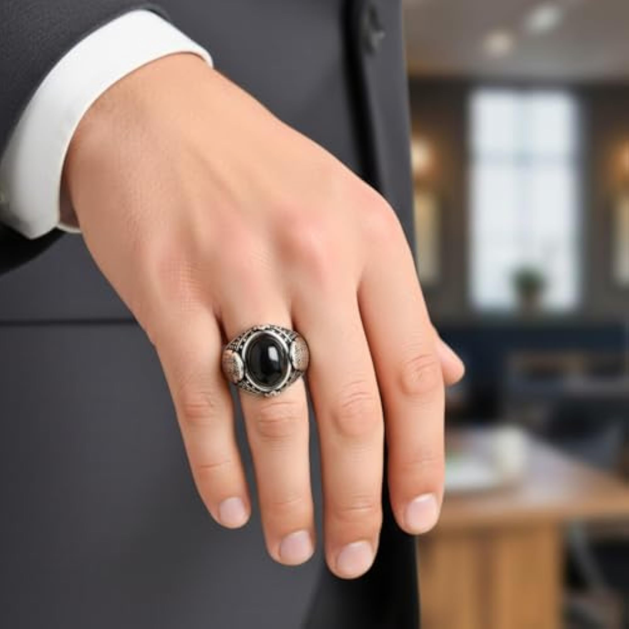 Royal Series Noctis Aegis Steel-Plated Ring