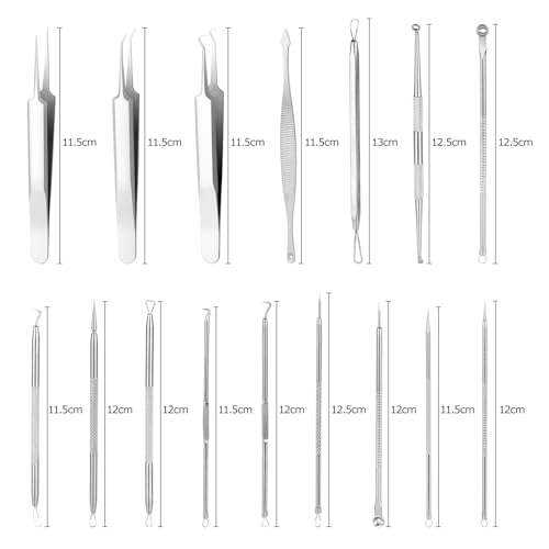 16 Piece Blackhead Remover Comedone Squeezer Set - Image 3