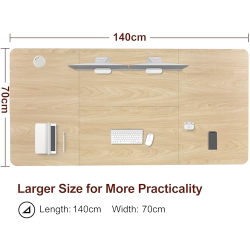 TRIUMPHKEY Bureau, in hoogte verstelbaar, elektrisch, 140 x 70 cm, 4 geheugenbediening, in hoogte verstelbaar bureau, groot, anti-botsingssysteem, staand bureau, computertafel, USB, elektrisch frame, - Afbeelding 4