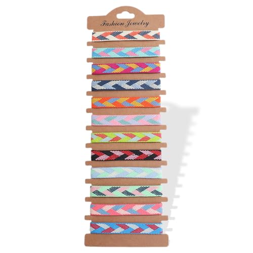 12 pulseras de la amistad tejidas a mano, hechas a mano, brasileñas, para niños, mujeres y hombres (D)