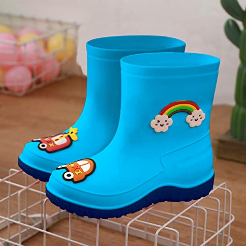 EnJoCho Toddler Rain Boots Kids Baby Boys Girls Rainbow Rubber Waterproof Round Toe Ankle Short Rain Shoes Slip On Shoes 3-10T2