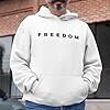 HotScamp Freedom Hoodie - America Freedom White Hoody Political Hooded Sweatshirt Statement Patriotic - L White #1