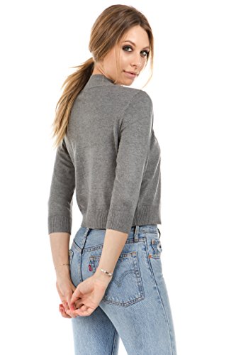 Image of Cielo Women's Soft Solid Open Front 3 /4 Sleeve Sweater Cardigan