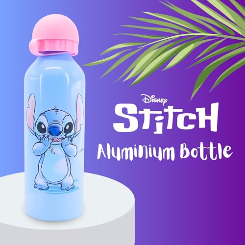 Miniatura 3 de Disney Stitch Botella Reutilizable, Diseño Stitch, Aluminio Resistente Botella De Agua Para Niñas, Botella De Viaje Infantil, Capacidad 500 Ml Azul