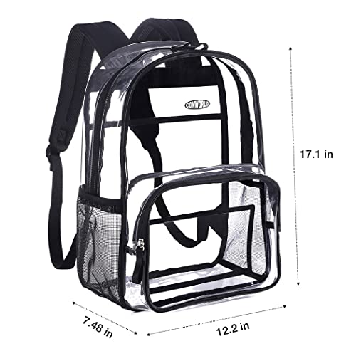 Conworld Clear Backpack For Work, Heavy Duty Transparent Backpack, See Through Pvc Backpack For Workplace - Black #TOP3