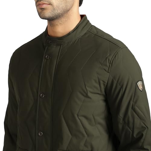 Image of Royal Enfield Legacy Pro Mild Quilted Jacket(Size:XL)-JKA240001-OLIVE