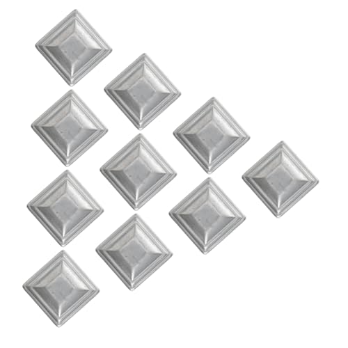 Milisten Zaunpfosten Metall 6x6cm Verzinkte Pfostenkappen 10 Stück Schutzhülle für Zaunpfosten Abdeckung Quadratisch Silberkappen