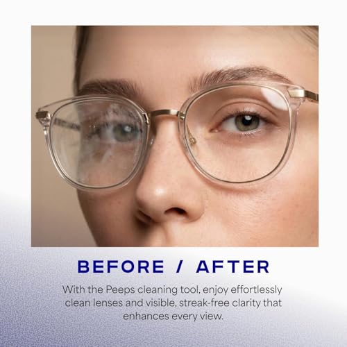 Image of Peeps Glasses Cleaner - for Eyeglasses, Reading Glasses, and More - Lens Cleaner with Carbon Microfiber Tech-Electroplated Silver-1 Count (Pack of 1)