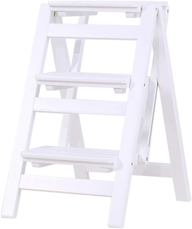Step Ladders Household Ladder, Solid Wood 3-Step Ladder, Kitchen Shelf, Portable Living Room Dining Stool, Bearing 330 Pounds Telescopic Ladder (Color : Style3)