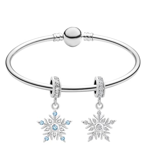 Abalorio de copo de nieve y piedra natal, el regalo ideal para pulseras 4