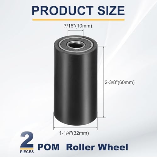 Rueda guía plana de 32 mm para reparar rieles y perfiles negros 2