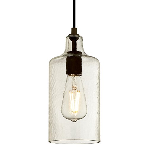 Westinghouse Lighting 6328900 One-Light Indoor Mini Pendant, Oil Rubbed Bronze Finish With Clear Textured Glass #TOP1