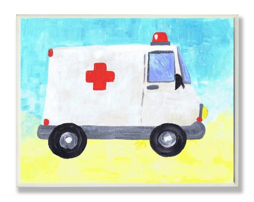 The Kids Room by Stupell Ambulance Rectangle Wall Plaque