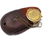 Antique Pocket Compass Engraved Compass Be Strong and Courageous Poem Gift for Confirmation, Bapt...