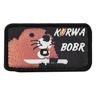 Biber Mit Messer Tactical Klett Patches Klett Stickerei Taktische Klettverschluss Fun Patch mit Klett Pinguin Klettverschluss für DIY Kleidung Rucksäcke Jacken Jeans Uniform Weste Hundegeschirr