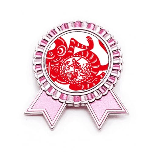 Broche singe en métal rose Papercut accessoire zodiaque robuste