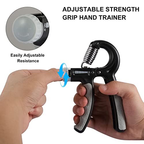 Adjustable Grip Strength Trainer, Strength Exerciser For Finger Hand Wrist And Forearm, Hand Gripper For Therapy，Suitable For Home Gym Athlete Training And Rehabilitation Training（Grey) #TOP1