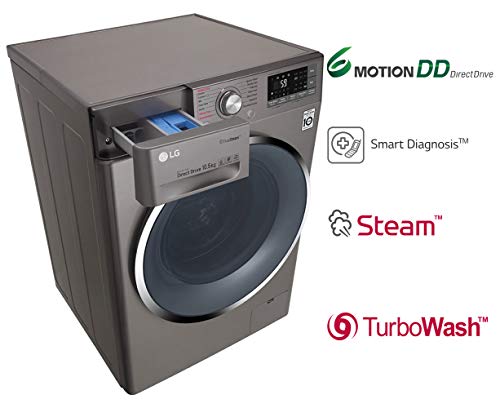 Image of LG 10.5 kg Inverter Wi-Fi Fully-Automatic Front Loading Washing Machine (F4J8JSP2S, Stone Silver, Inbuilt Heater)