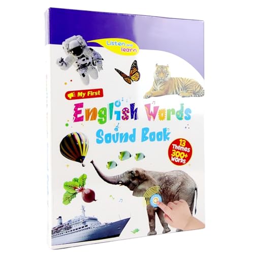 English Learning Books, First English Sound Toy, Fun Musical Word Game, Vocabulary Pronunciation Guide, Fun Language Development Toy For Kids Ages 0-6