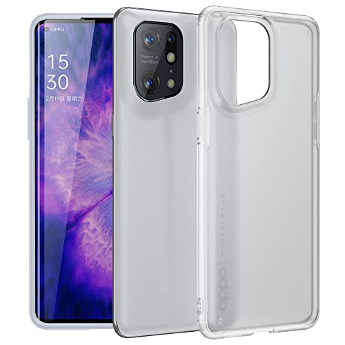ESTH® Coque pour Oppo Find X5, Housse Antichoc Ultra Mince, Coque Arrière Transparente pour PC, Étui avec Bord en TPU Souple, Transparent Cover