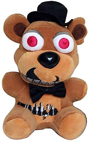 FNAF Plushies, Plush Character Toys, 7-inch Plush Toys - Plush Toy Doll - Children's Gift - Fredi Fans Five Gifts, Interesting Time Foxy Plush, FNAF Nightmare Foxy Plush. (FreddyÂ Fazbear)