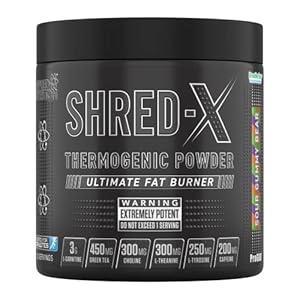 Applied Nutrition Shred X Thermo Poeder – Gewichtsverlies, Vetverbrander met Groene Thee, L-Carnitine, Theanine, Tyrosine, Thermogeen Energie Supplement, Zure Snoepbeer, 300g