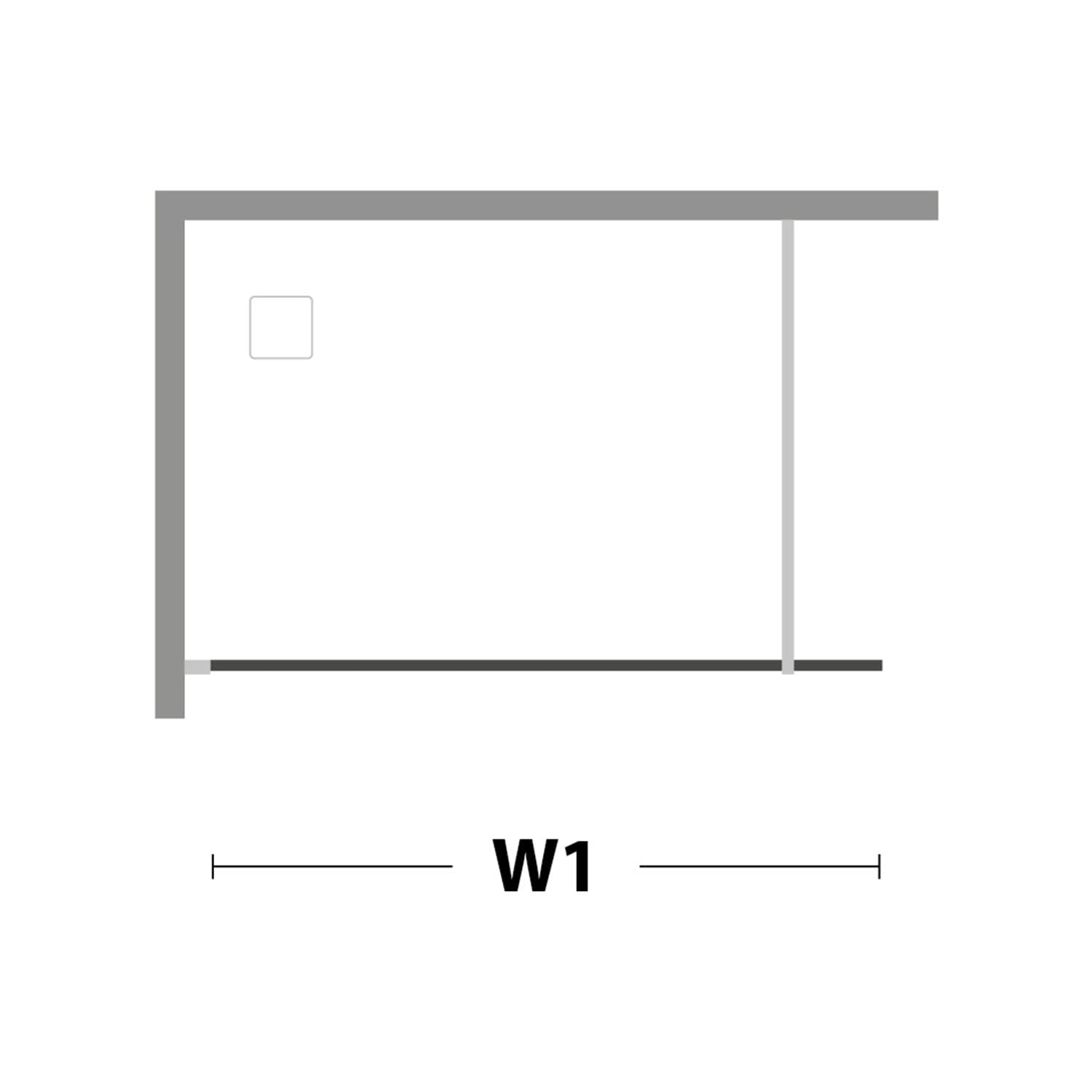 Parete doccia Walk-in Lato 110 CM H 190 in Acrilico mod. Beatrix Profilo