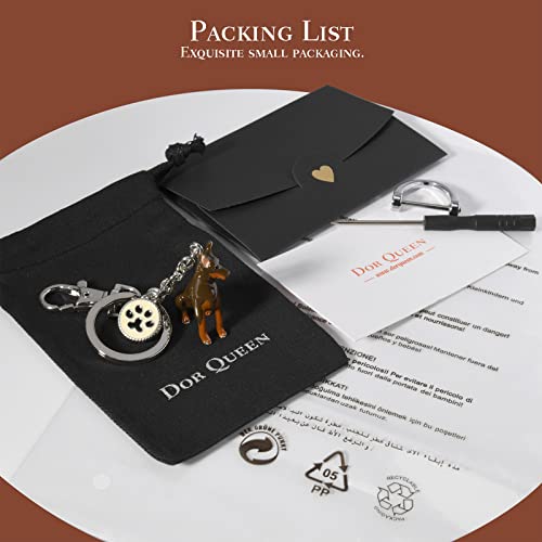 Dor Queen Mini Dog Keychain,Cute Dog Key Chain Charms,Doberman Pinscher,Trendy Animal Keychains For Women,Men,Teen Girl Jewelry Gift. #TOP4