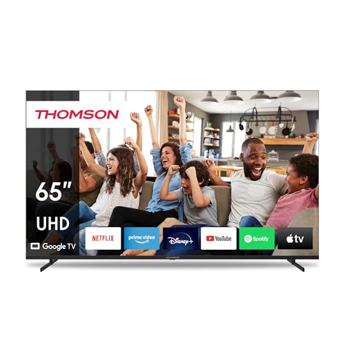 Thomson 65 Zoll (164cm) 4K Ultra HD Smart Google TV, Wi-Fi, Dolby Audio, HDR10, Bluetooth 5.1, Triple-Tuner (Kabel/Satellit/Antenne), HDMI, CI+, A+ Panel - 65UG4S14