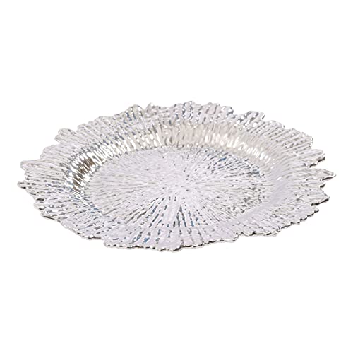 24 Platos Cargadores Plateados Reutilizables 13 pulgadas miniatura 3