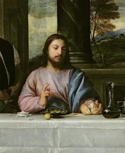 Tableau La Cène à Emmaüs de Tiziano Vecelli pour sublimer la décoration murale de votre salon
