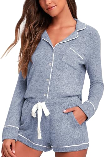 Aamikast Womens Pajama Sets Button Down Long Sleeve Sleepwear Soft