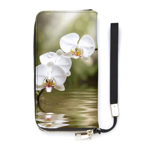 Portefeuille fin en cuir PU blanc minimaliste avec emplacements cartes homme femme 20 x 10,5 cm