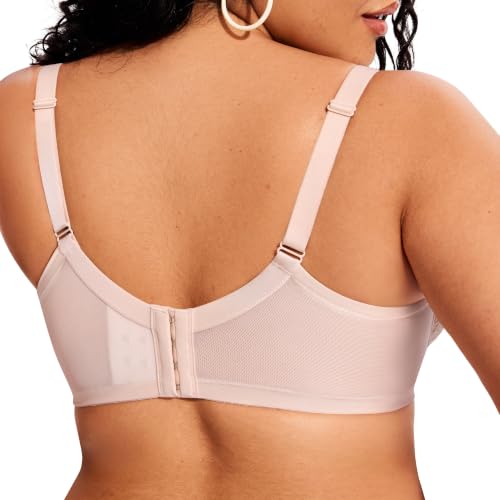 Image of Minimizer Bra Full Coverage Lace Bra for Women Dusty Peach