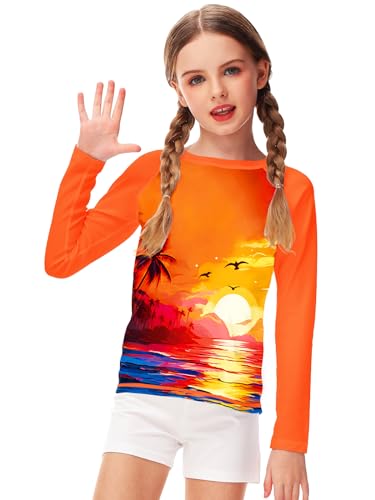 Remimi Unisex Kids Rash Guard Long Sleeve SPF 50+ Tie Dye Sun Shirt 3-12 Years3