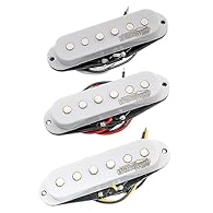 Fits for Strat style electric guitar, neck/middle/bridge position Neck and middles are 50mm pole spacing, bridge is 52mm pole spacing,classic staggered polepiece design Magnet: Ceramic ; Resistance: 5.75K (Neck , Middle)/ 6.4(Bridge) Vintage tone sin...