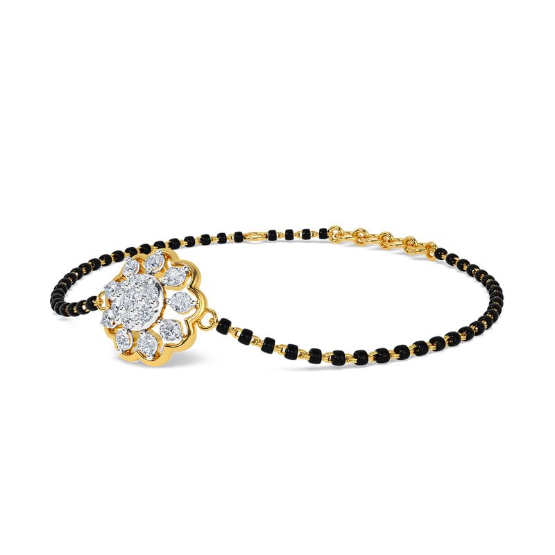 Image of KISNA Diamond Gold Mangalsutra Bracelet for Women