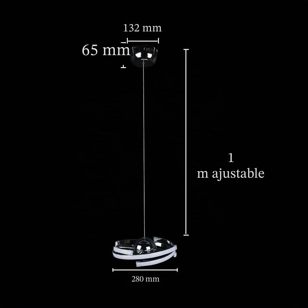 Lámpara Colgante LED Moderna,Ajustable Esférico Comedor Candelabro 26W,Sala de Estar Lámparas Techo Cromada DIY,Luz Natural,Accesorios Iluminación Colgantes para Isla de Cocina y Dormitorio