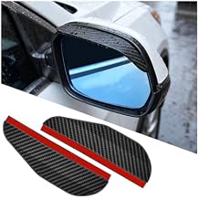 2PCS Carbon Fiber Car Side Mirror Rain Visor, Waterproof Vehicle Rain Eyebrow Smoke Guard, Automotive Rear View Mirror Rainwater Deflector, Universal for RV, SUV, MPV