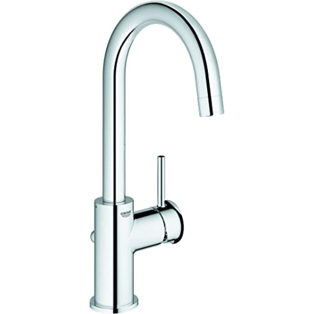 Grohe Start Classic QuickFix- Grifo de lavabo monomando L (vaciador automático, menor consumo de agua, instalación rápida, altura 311mm), cromo, 23783000