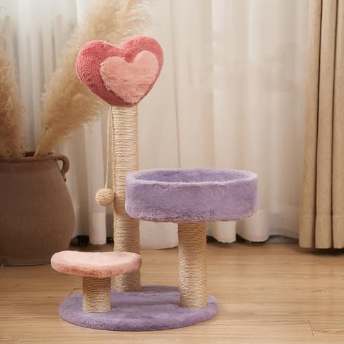 低い 65*40cm スリム 猫タワー キャットタワー 据え置き 猫ベッド ストレス解消 通気 リラックス 猫 爪研ぎ 猫用爪とぎ キャットタワー ミニ 猫タワー コーナー 春 夏 遊び場 見晴らし台 カラー3