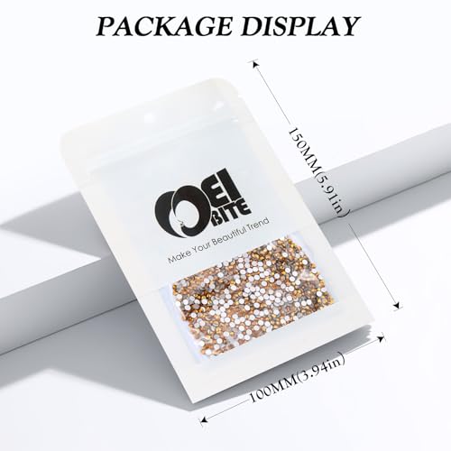 Image of Gold Flatback Rhinestones, Glass Rhinestones for Nail Art and Craft, Glue Fix, Loose Crystal Gemstones(Gold, SS4, 2880pcs, 1.5-1.7mm)